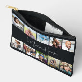 お名前と10枚の写真のカスタム アクセサリーポーチ (見開き)