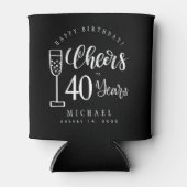 お名前と40歳の誕生日おめでとうございます 缶クーラー (正面)