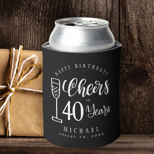 お名前と40歳の誕生日おめでとうございます 缶クーラー