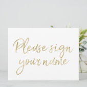 「お名前にサインして」スタイリッシュ金ゴールド (スタンド正面)