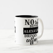 お名前のお飲み物のコーヒーを入れる前にトーキーを使わない ツートーンマグカップ (正面右)