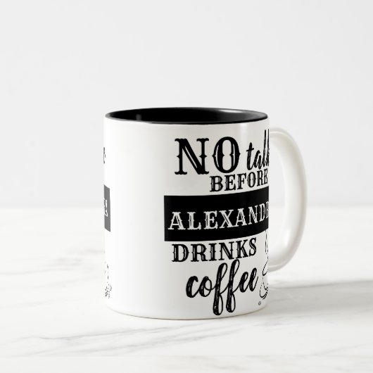 お名前のお飲み物のコーヒーを入れる前にトーキーを使わない ツートーンマグカップ (正面右)