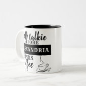 お名前のお飲み物のコーヒーを入れる前にトーキーを使わない ツートーンマグカップ (正面左)