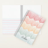 お名前のストライプ波色の文字 |エレガント | ノートブック (内側)