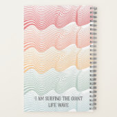 お名前のストライプ波色の文字 |エレガント | ノートブック (裏面)