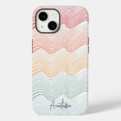 お名前のストライプ波色の文字 |エレガント | Case-Mate iPhoneケース (裏面)