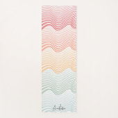 お名前のストライプ波色の文字 |スポーツ ヨガマット (正面)