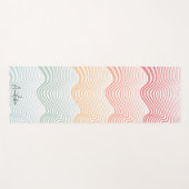 お名前のストライプ波色の文字 |スポーツ ヨガマット (正面(横))