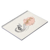 お名前のピンクの髪の美しい人魚 ノートブック (左側)