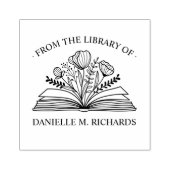 お名前の図書館から開帳の花 ラバースタンプ (インプリント)