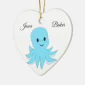 お名前の甘い青タコ セラミックオーナメント (左)