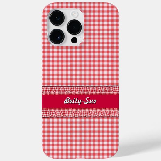 お名前の赤チェッカーケース Case-Mate iPhoneケース (裏面)