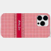 お名前の赤チェッカーケース Case-Mate iPhoneケース (裏面 (横))