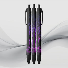 お名前の黒紫のドラゴンスモーク 黒ボールペン