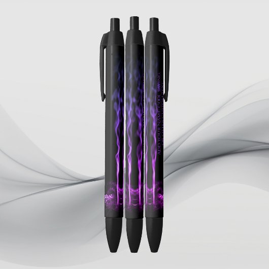 お名前の黒紫のドラゴンスモーク 黒ボールペン