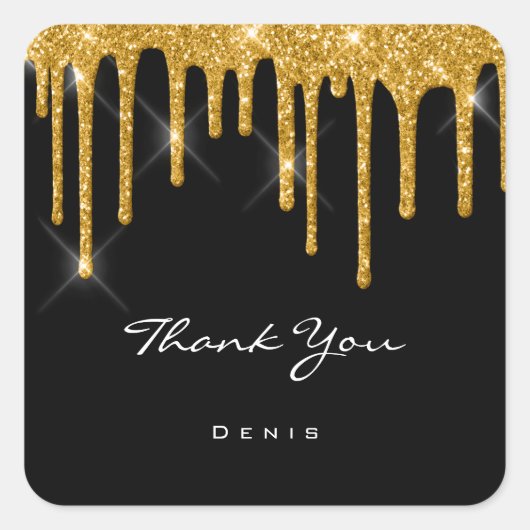 お名前の黒結婚金ゴールドドライモダンプ スクエアシール (正面)