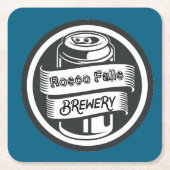 お名前はこちらロゴブルワリーテーマ スクエアペーパーコースター (正面)