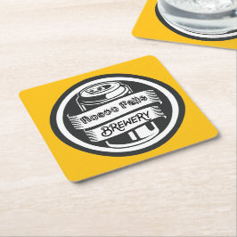 お名前はこちらロゴブルワリーテーマ スクエアペーパーコースター