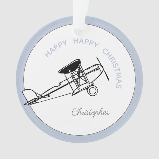 お名前はボーイ·ボーイ·フライト·クリスマス飾り オーナメント (正面)