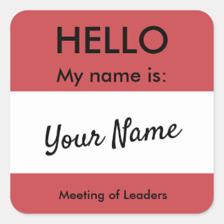 お名前は？ スクエアシール