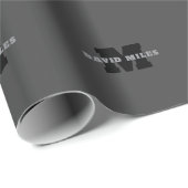 お名前または事業名 | 現代的な男性的なグレー ラッピングペーパー (ロールコーナー)