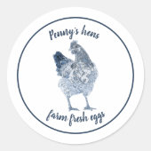 お名前を付けた生卵チキンヘン ラウンドシール (正面)