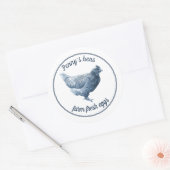 お名前を付けて鶏の生卵を育てる ラウンドシール (封筒)