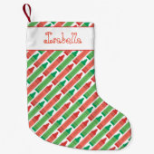 お名前を付け加える休暇クレヨン スモールクリスマスストッキング (正面)