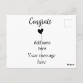 お名前を入れた卒業おめでとうメッセージ カスタムテンプレート ポストカード (裏面)