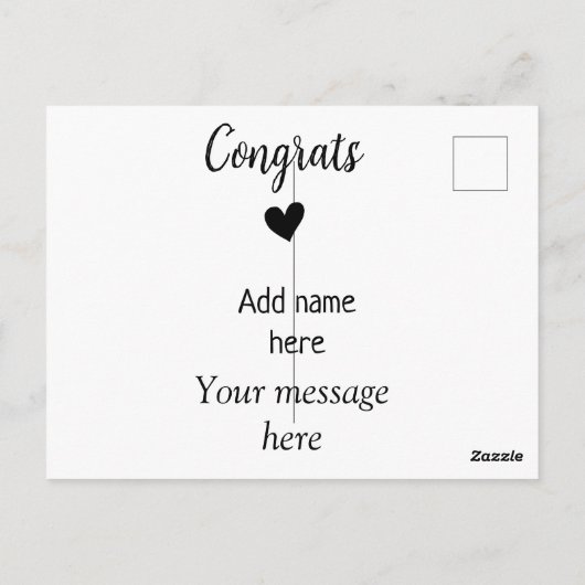 お名前を入れた卒業おめでとうメッセージ カスタムテンプレート ポストカード (裏面)