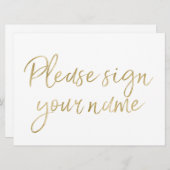 「お名前を記入ください」スタイリッシュゴールドサイン (正面/裏面)