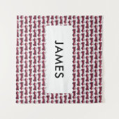 お名前を赤い消防車にカスタマイズ タペストリー (正面(横))