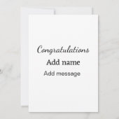 お名前を追加したシンプルな卒業メッセージ 招待状 (裏面)