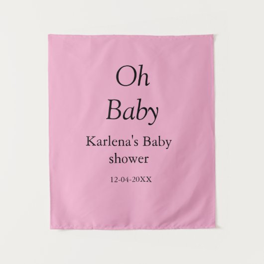 お名前を追加 赤ちゃんのシャワー日付 シンプル ミニマル t タペストリー (正面)