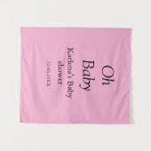 お名前を追加 赤ちゃんのシャワー日付 シンプル ミニマル t タペストリー (正面(横))