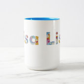 お名前アートはフローラで/ Lisa Two-Tone ツートーンマグカップ (中央)