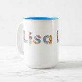 お名前アートはフローラで/ Lisa Two-Tone ツートーンマグカップ (正面左)