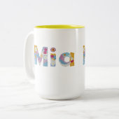 お名前アートフローラ/ Mia ツートーンマグカップ (正面左)