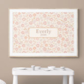 お名前カスタム ベビーアート 花 ポスター