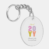 お名前カラフルのカスタム卒業祝 キーホルダー (正面左)