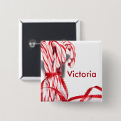 お名前キャンディーケーンボタン 缶バッジ (正面&裏面)