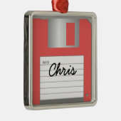 お名前クラシックの3.5インチ赤いフロッピーディスクオーナメント メタルオーナメント (右)