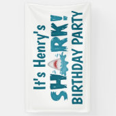お名前シャーク誕生日パーティーキッド・バナー 横断幕 (縦)