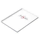 お名前タイポグラフィモノグラム – ホワイト&ピンク ノートブック (左側)