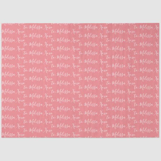 お名前ティッシュペーパー – ピンク 薄葉紙 (正面)