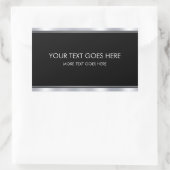 お名前テキスト モダン エレガント ブラック&シルバー追加 長方形シール (バッグ)