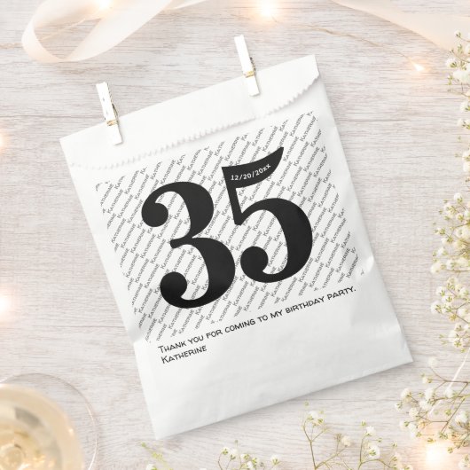 お名前パターはっきりしたン黒年齢35番号日 フェイバーバッグ (クリップ留めされた状態)