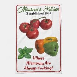 お名前パーソナライズされたを付けるキッチンディッシュタオル キッチンタオル