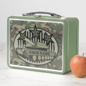 お名前パーソナライズされたタンカー迷彩柄 メタルランチボックス (インサイチュ)