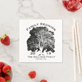 お名前パーソナライズされたファミリー懇親会オークツリー スタンダードカクテルナプキン (インサイチュ)